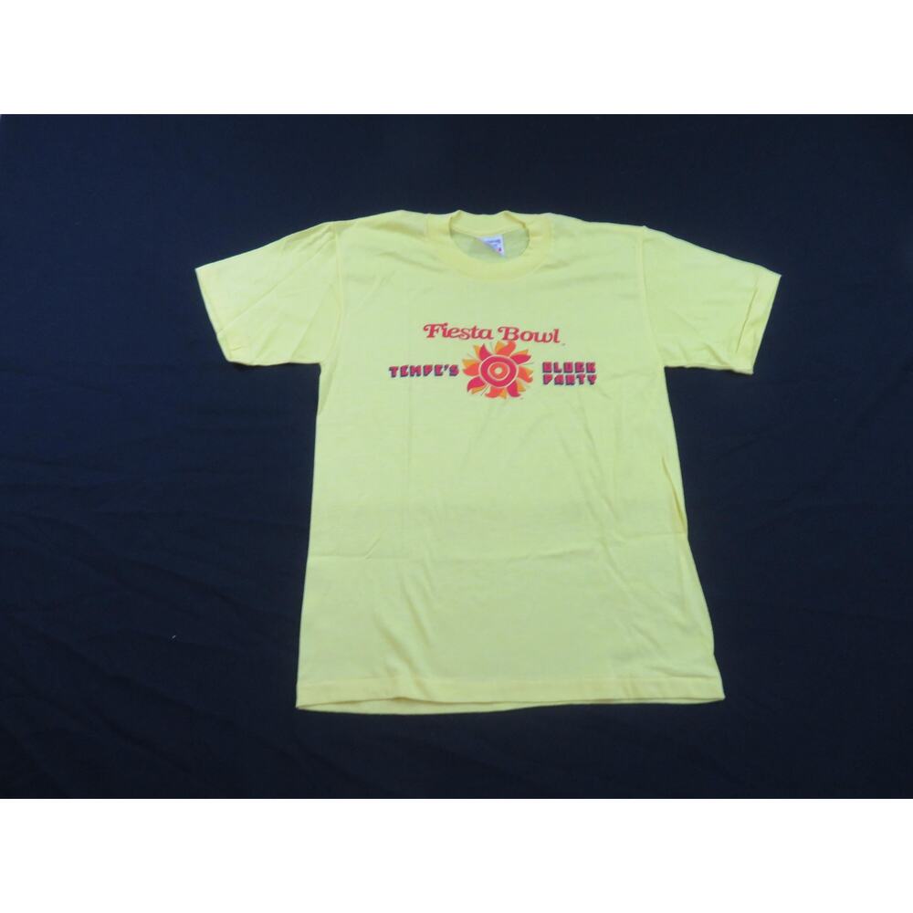Fiesta Bowl T-Shirt, Tempe Arizona Block Party Yellow Sz M 1980s